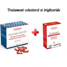Colesterol si Trigliceride marite: Krill Oil si Cholesteril New Generation 180 capsule fiecare Beneficii Cholesteril New Generat